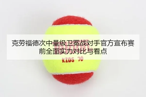 克劳福德次中量级卫冕战对手官方宣布赛前全面实力对比与看点